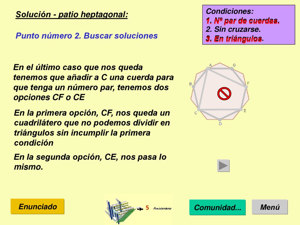 Solución - patio heptagonal: