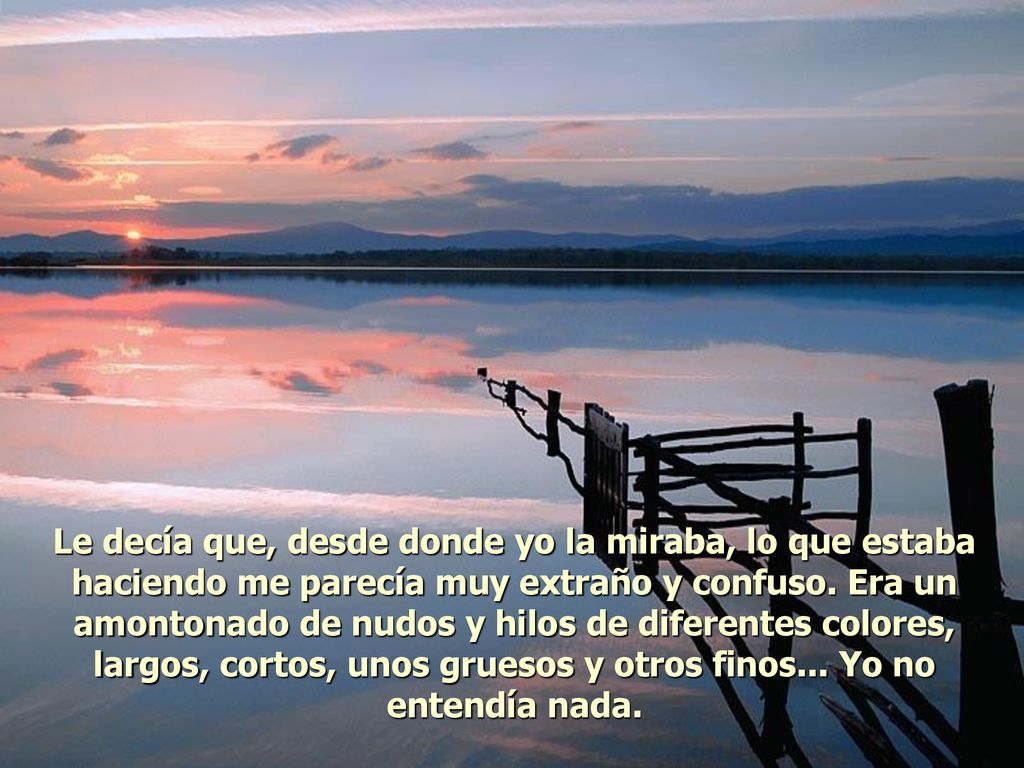 Le decía que, desde donde yo la miraba, lo que estaba haciendo me parecía muy extraño y confuso.