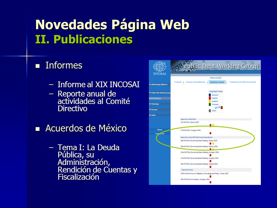 Novedades Página Web II. Publicaciones