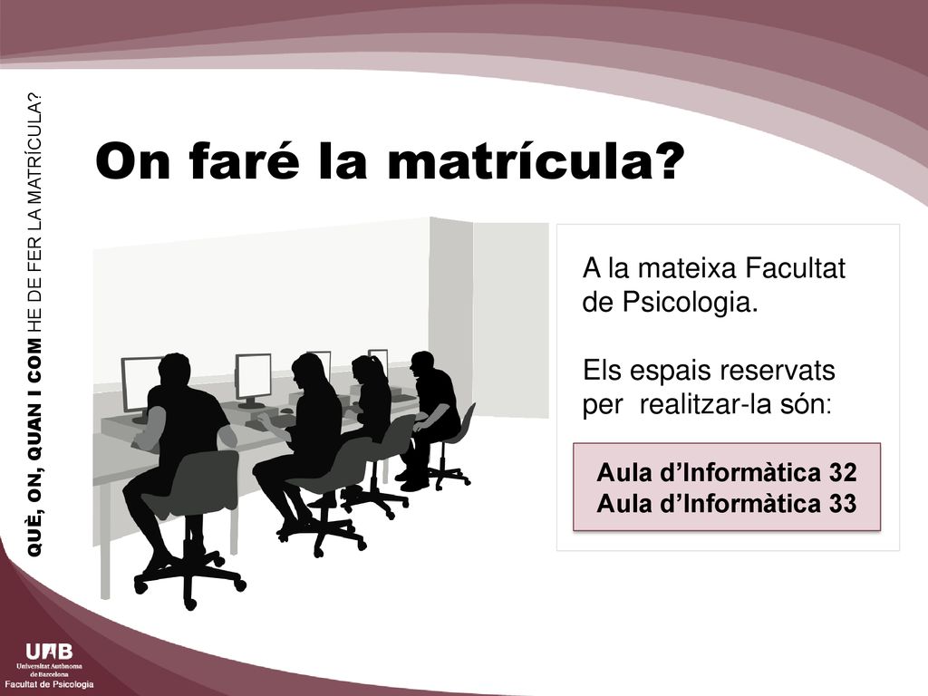 QUÈ, ON, QUAN I COM HE DE FER LA MATRÍCULA