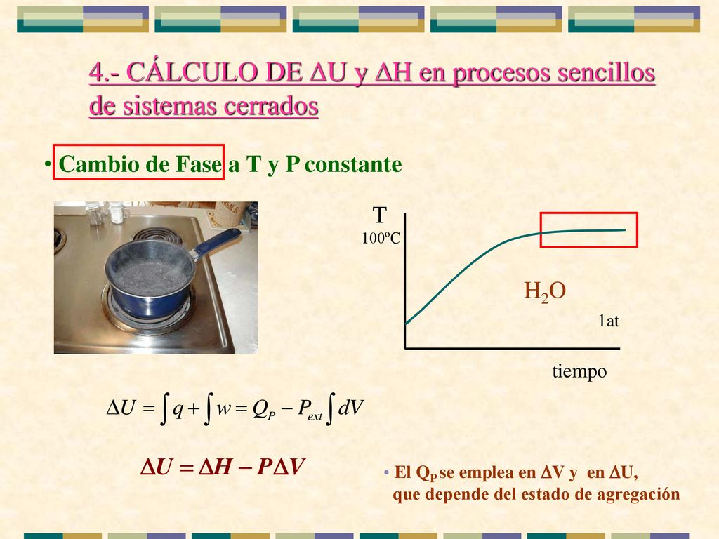 4.- CÁLCULO DE U y H en procesos sencillos de sistemas cerrados