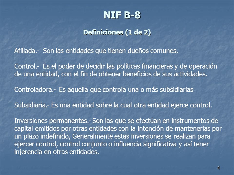 NIF B-8 Definiciones (1 de 2)