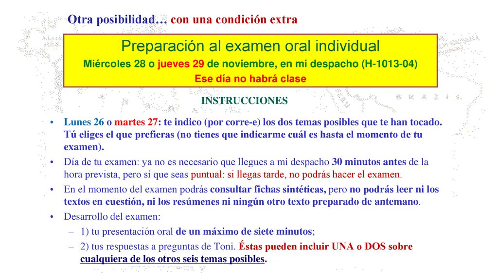 Miércoles 28 o jueves 29 de noviembre, en mi despacho (H )