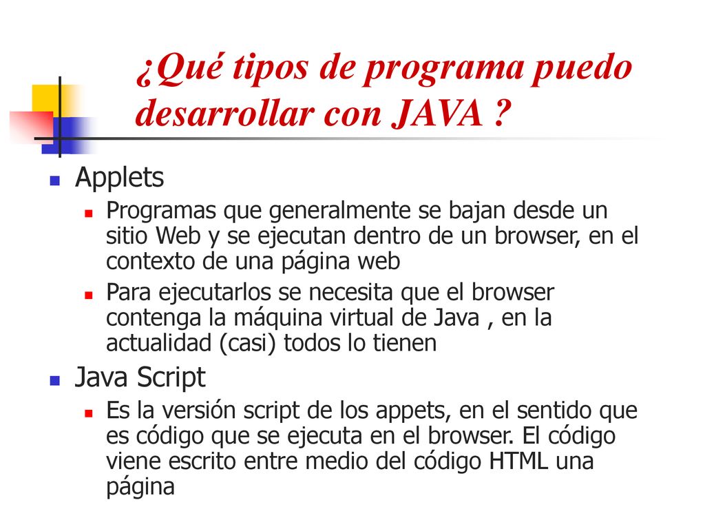 ¿Qué tipos de programa puedo desarrollar con JAVA
