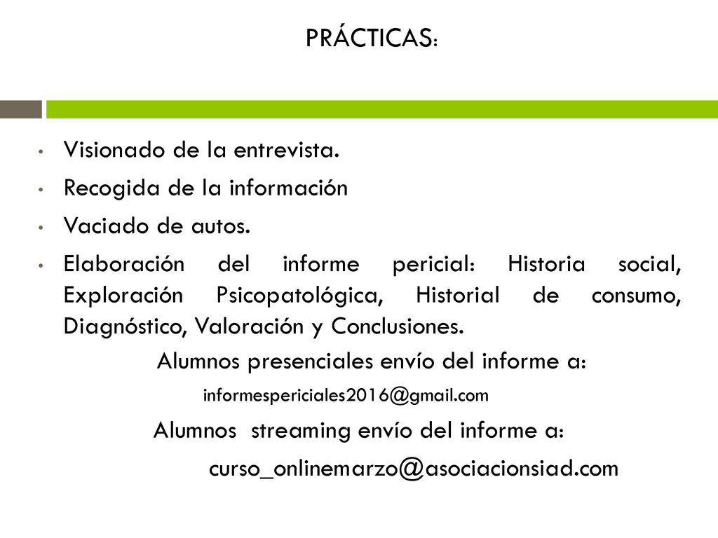 PRÁCTICAS: Visionado de la entrevista. Recogida de la información