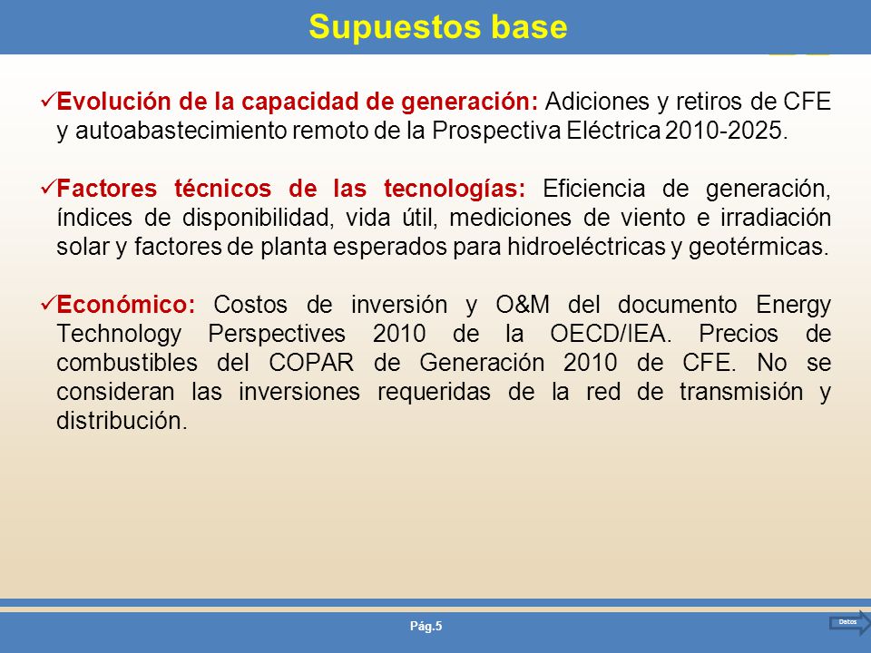 Supuestos base