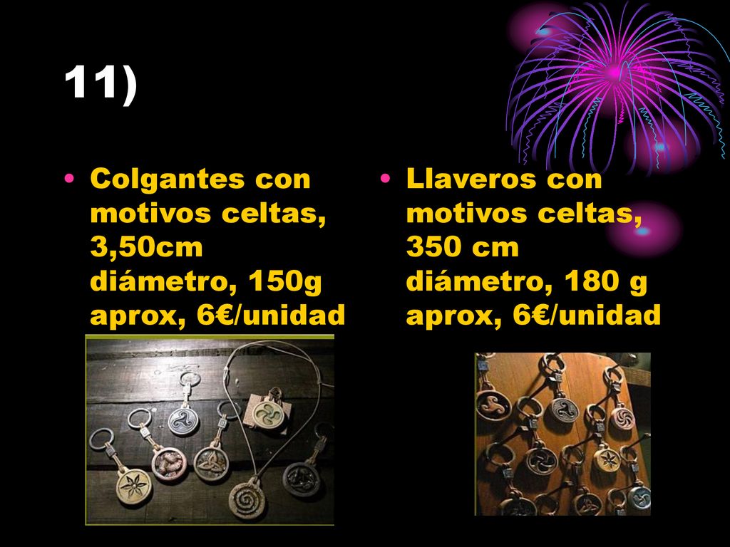 11) Colgantes con motivos celtas, 3,50cm diámetro, 150g aprox, 6€/unidad.