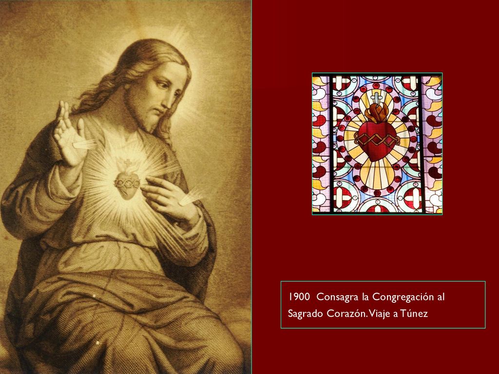 1900 Consagra la Congregación al Sagrado Corazón. Viaje a Túnez