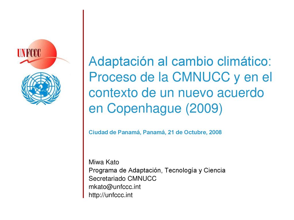 Adaptación al cambio climático: Proceso de la CMNUCC y en el contexto de un nuevo acuerdo en Copenhague (2009)
