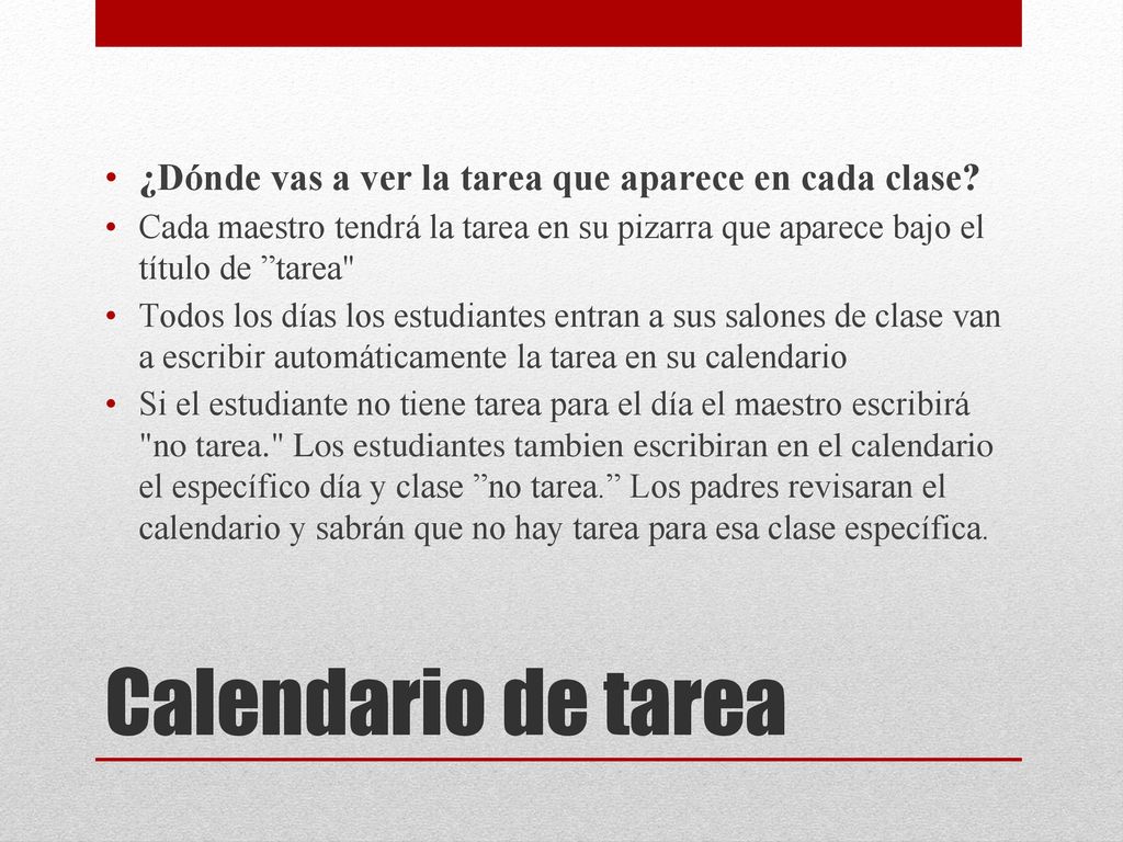 ¿Dónde vas a ver la tarea que aparece en cada clase