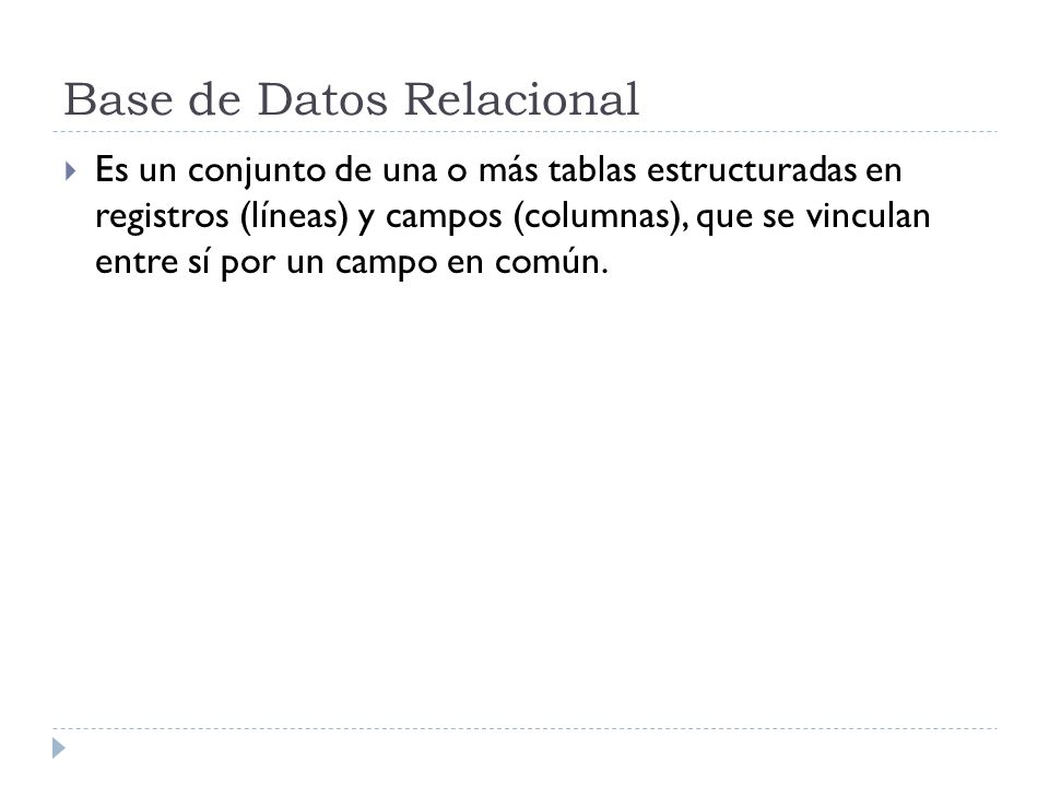 Base de Datos Relacional