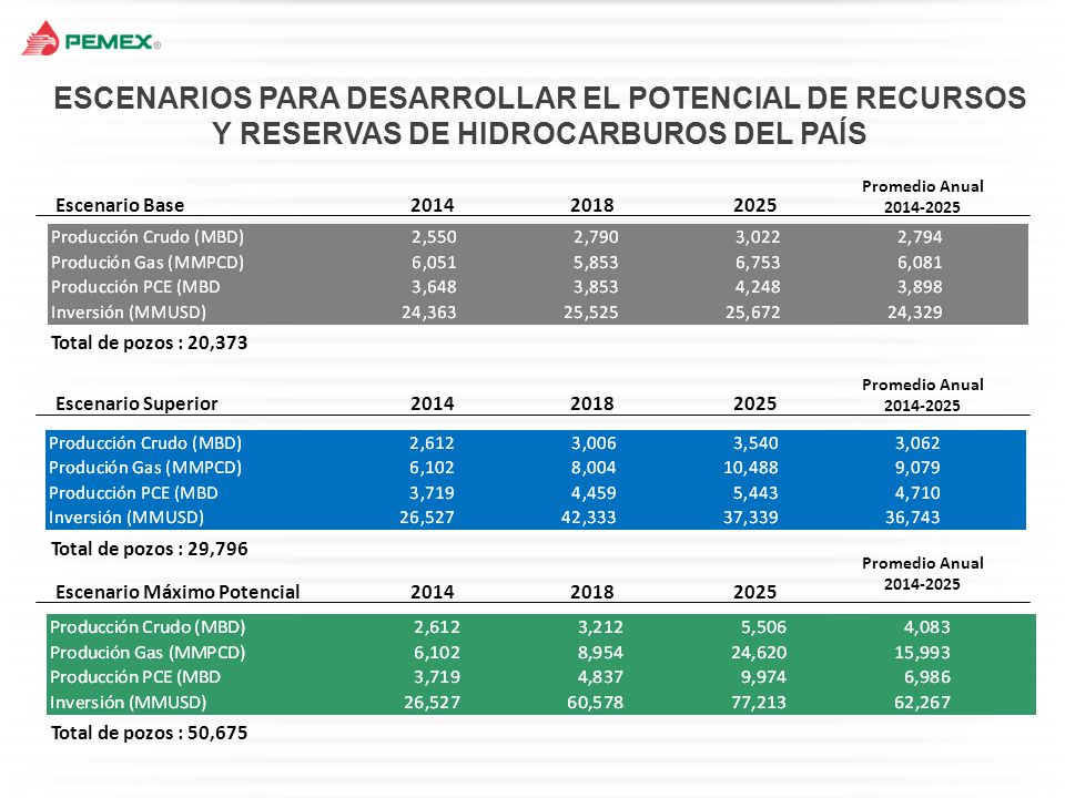 ESCENARIOS PARA DESARROLLAR EL POTENCIAL DE RECURSOS Y RESERVAS DE HIDROCARBUROS DEL PAÍS