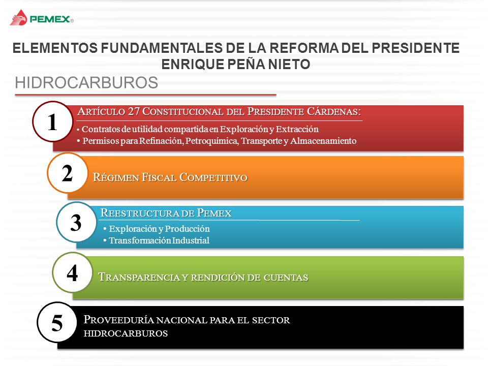 ELEMENTOS FUNDAMENTALES DE LA REFORMA DEL PRESIDENTE ENRIQUE PEÑA NIETO