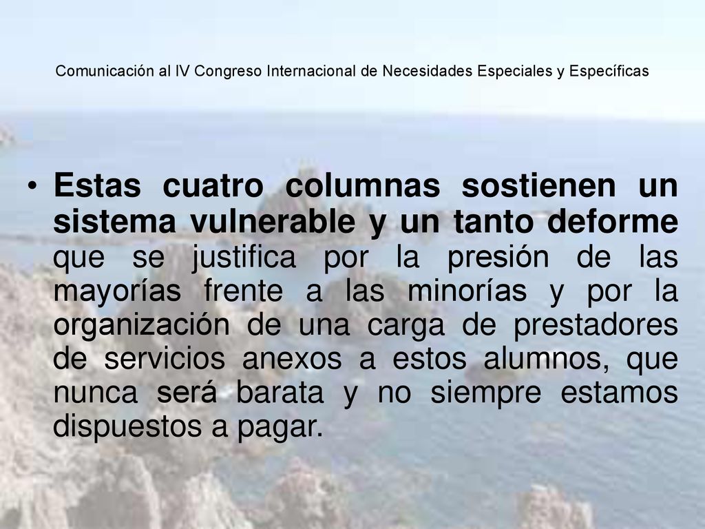 Comunicación al IV Congreso Internacional de Necesidades Especiales y Específicas