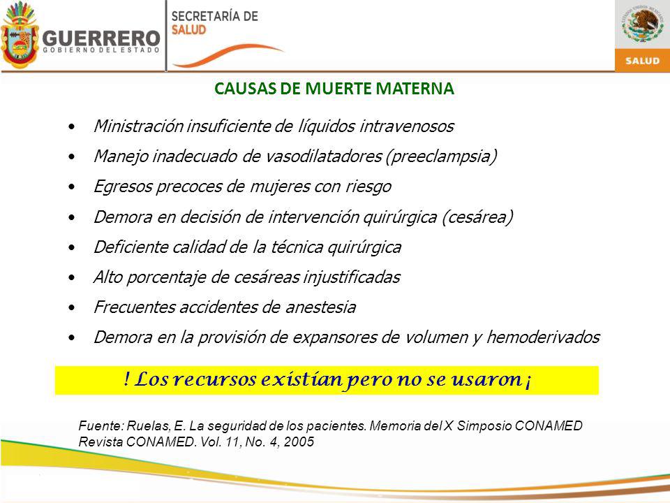 CAUSAS DE MUERTE MATERNA ! Los recursos existían pero no se usaron ¡