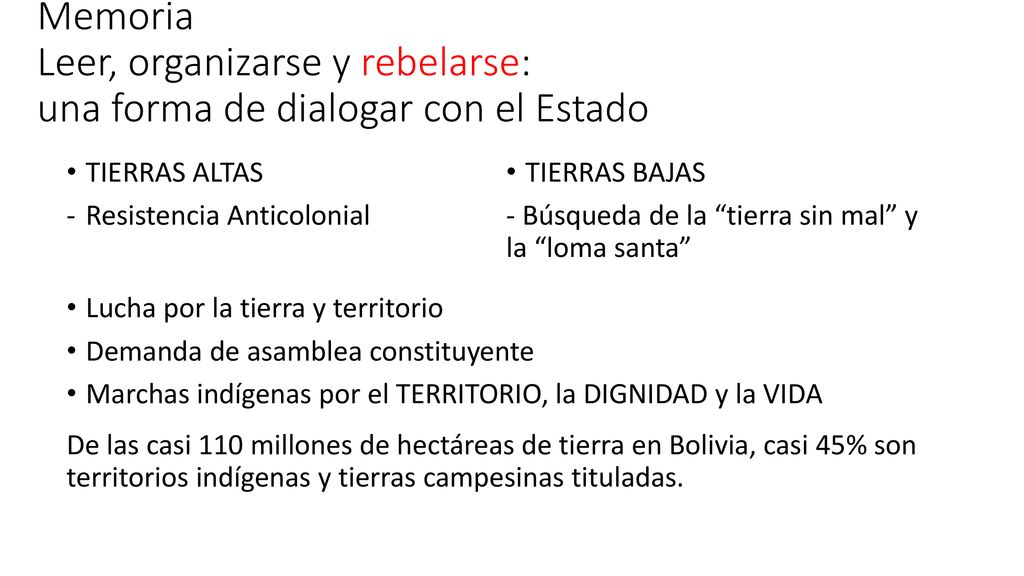 Memoria Leer, organizarse y rebelarse: una forma de dialogar con el Estado