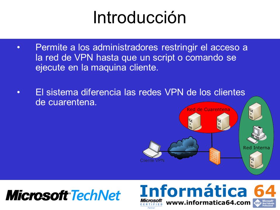 Introducción Permite a los administradores restringir el acceso a la red de VPN hasta que un script o comando se ejecute en la maquina cliente.
