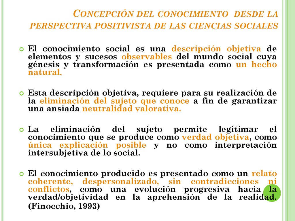Concepción del conocimiento desde la perspectiva positivista de las ciencias sociales