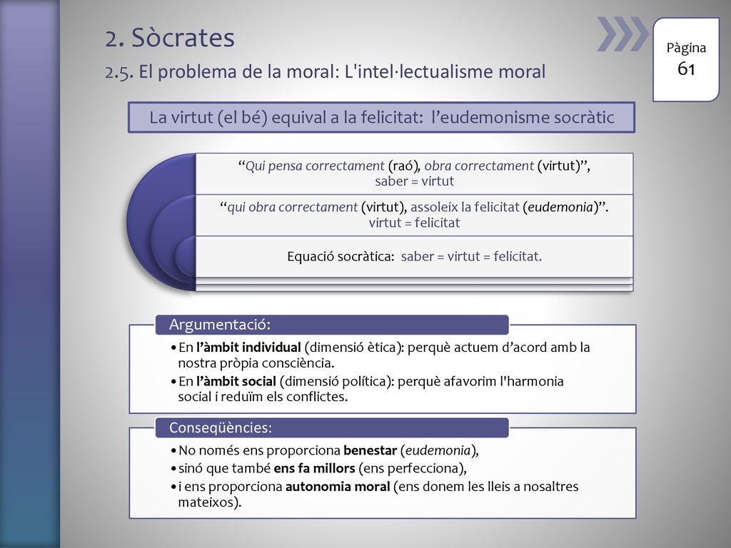 2. Sòcrates 2.5. El problema de la moral: L intel·lectualisme moral