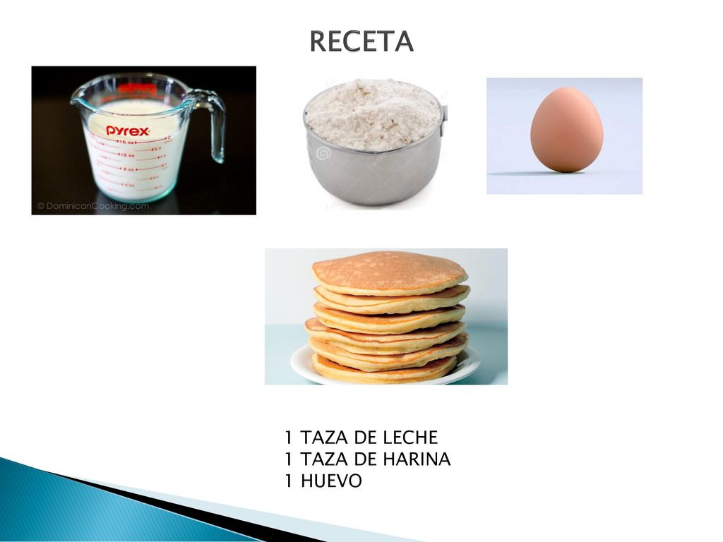 RECETA 1 TAZA DE LECHE 1 TAZA DE HARINA 1 HUEVO