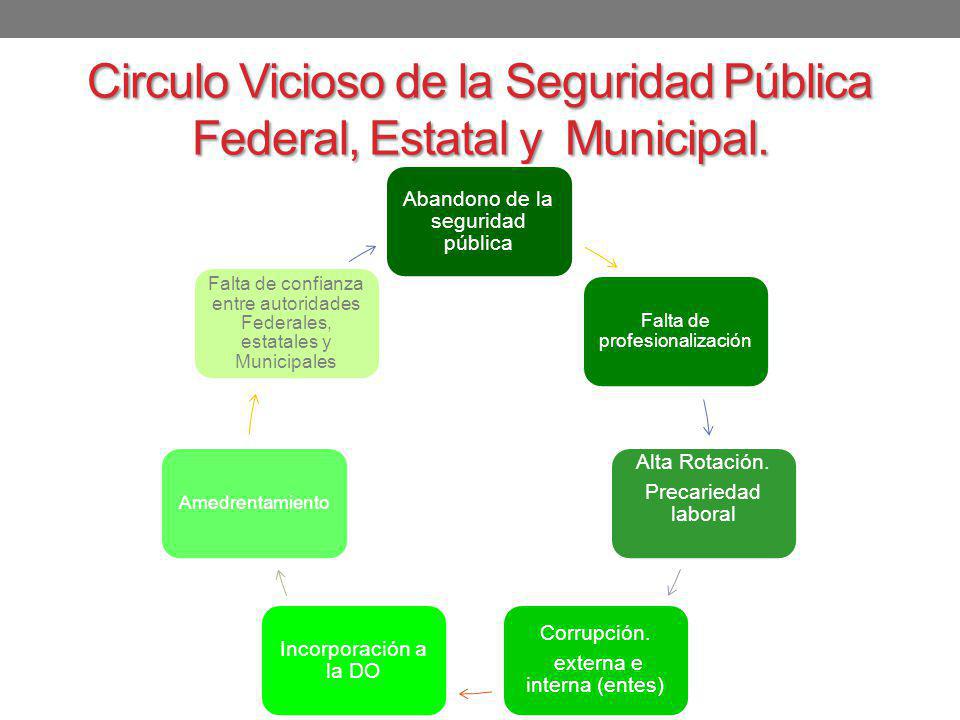Circulo Vicioso de la Seguridad Pública Federal, Estatal y Municipal.