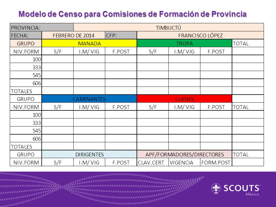 Modelo de Censo para Comisiones de Formación de Provincia