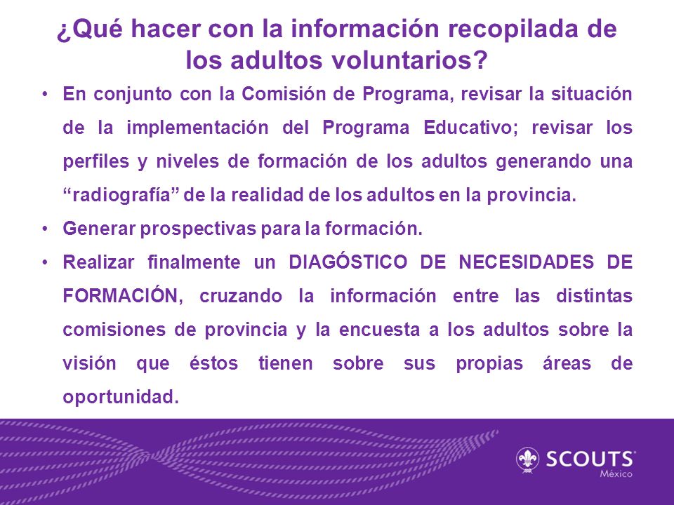 ¿Qué hacer con la información recopilada de los adultos voluntarios
