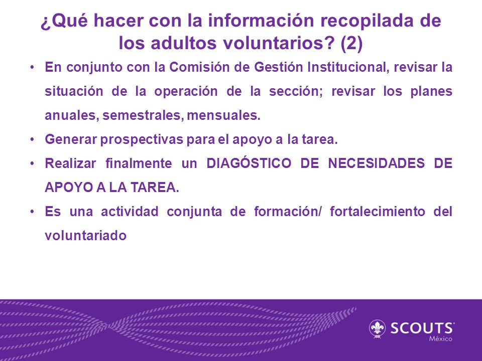 ¿Qué hacer con la información recopilada de los adultos voluntarios
