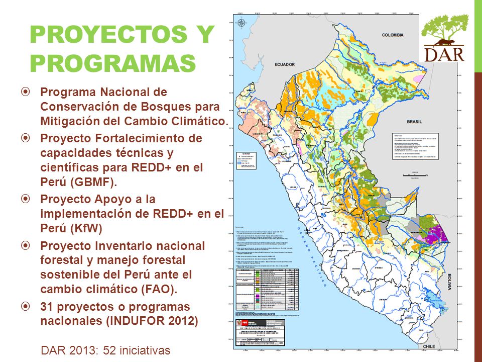 Proyectos y programas Programa Nacional de Conservación de Bosques para Mitigación del Cambio Climático.