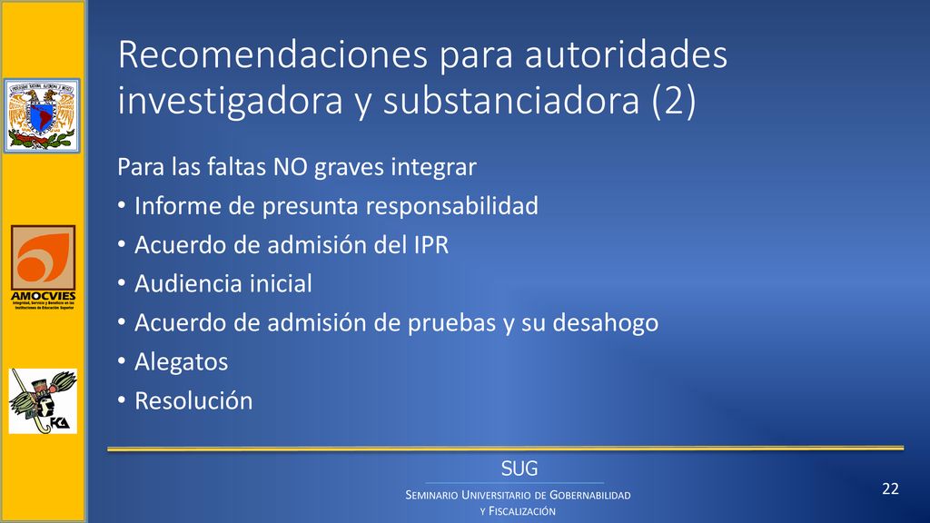 Recomendaciones para autoridades investigadora y substanciadora (2)