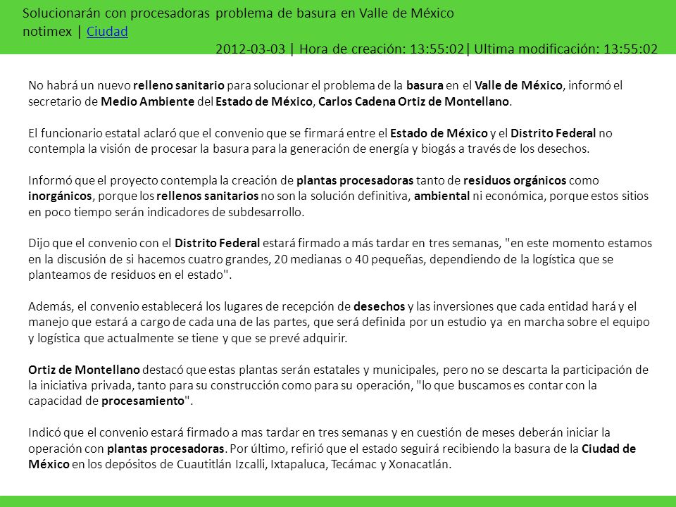 Solucionarán con procesadoras problema de basura en Valle de México