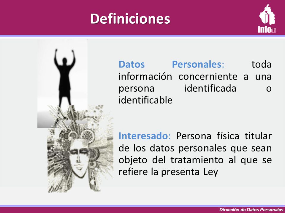 Definiciones Datos Personales: toda información concerniente a una persona identificada o identificable.
