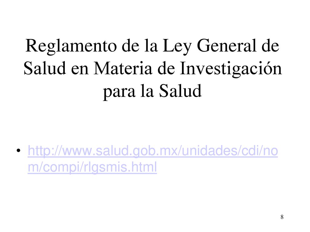 Reglamento de la Ley General de Salud en Materia de Investigación para la Salud