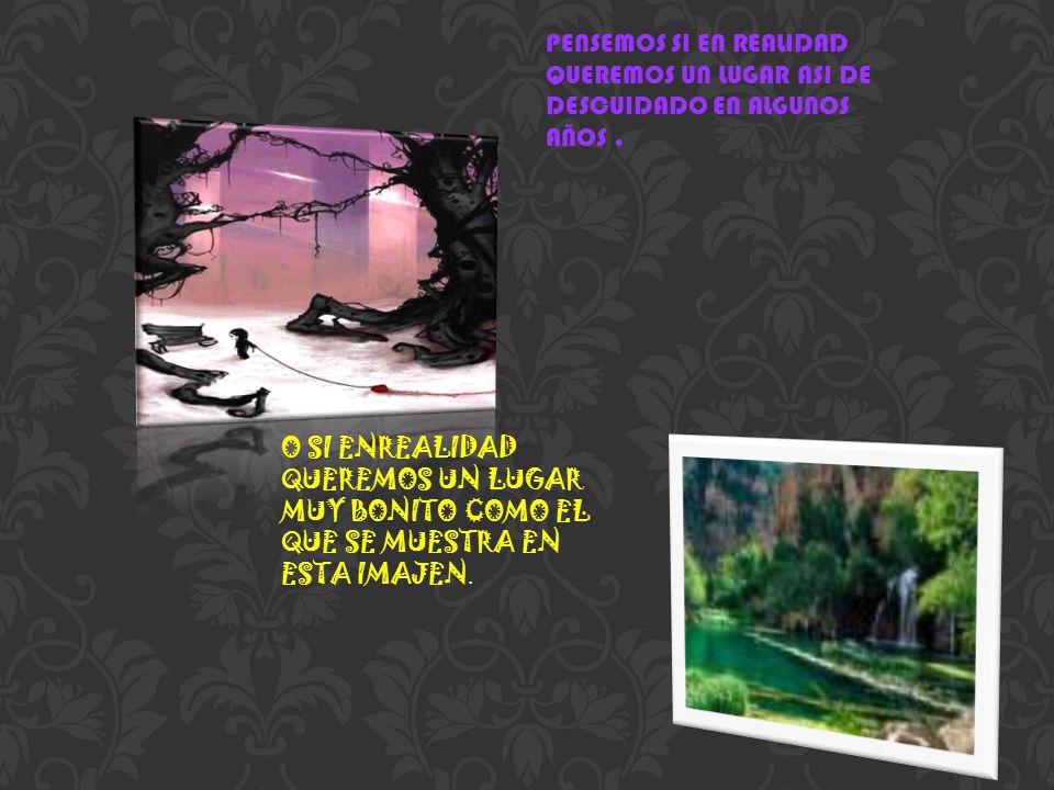 PENSEMOS SI EN REALIDAD QUEREMOS UN LUGAR ASI DE DESCUIDADO EN ALGUNOS AÑOS .