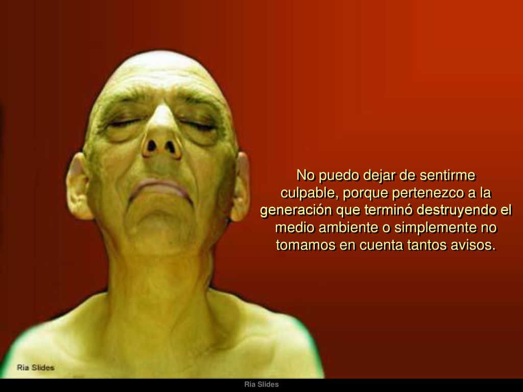 No puedo dejar de sentirme culpable, porque pertenezco a la generación que terminó destruyendo el medio ambiente o simplemente no tomamos en cuenta tantos avisos.