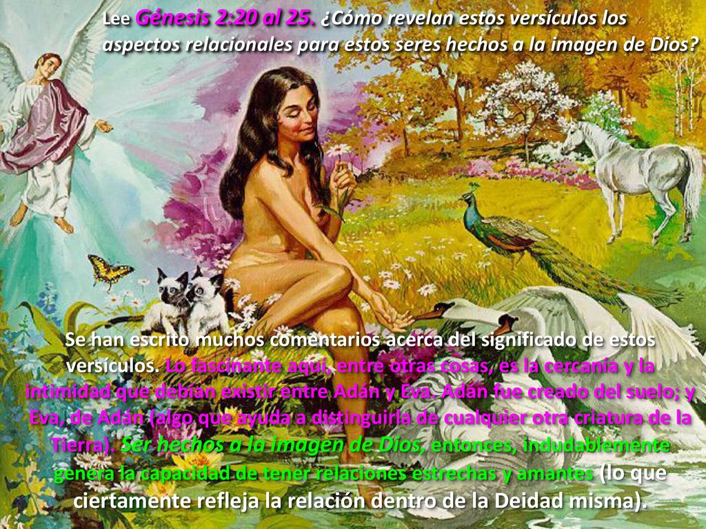 Lee Génesis 2:20 al 25. ¿Cómo revelan estos versículos los aspectos relacionales para estos seres hechos a la imagen de Dios