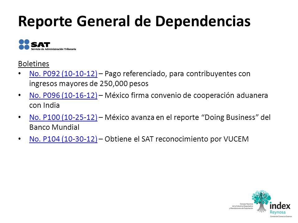 Reporte General de Dependencias