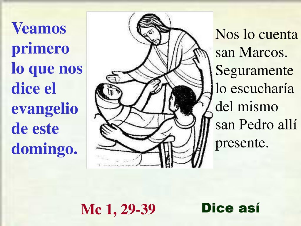 Veamos primero lo que nos dice el evangelio de este domingo.