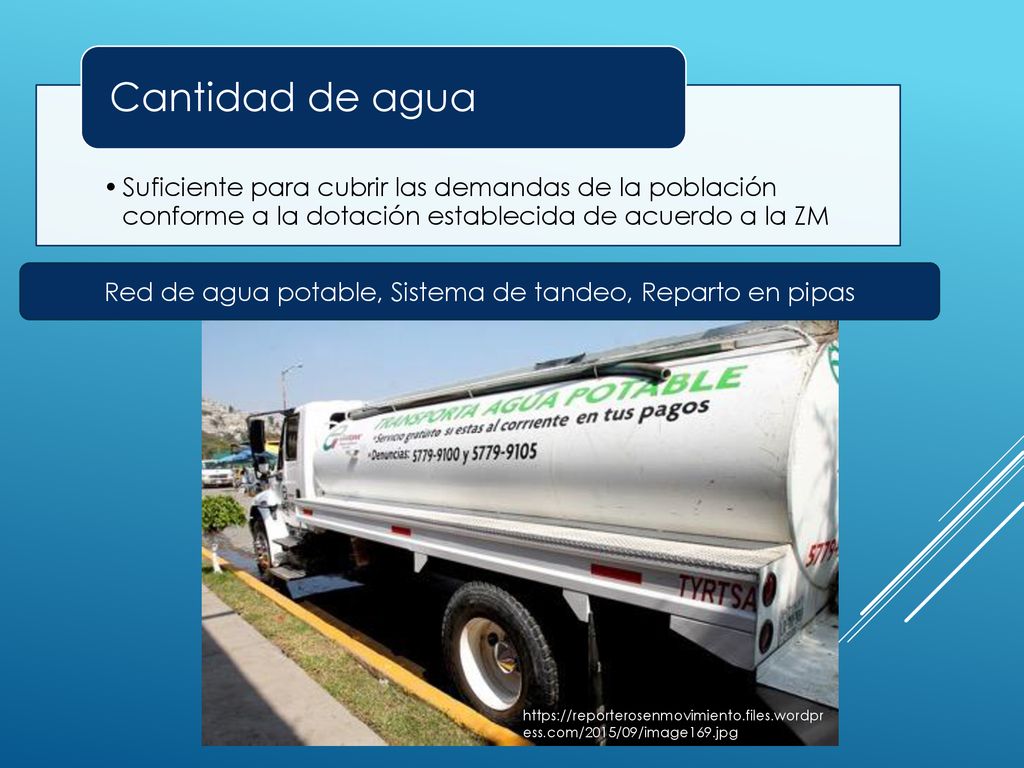 Red de agua potable, Sistema de tandeo, Reparto en pipas