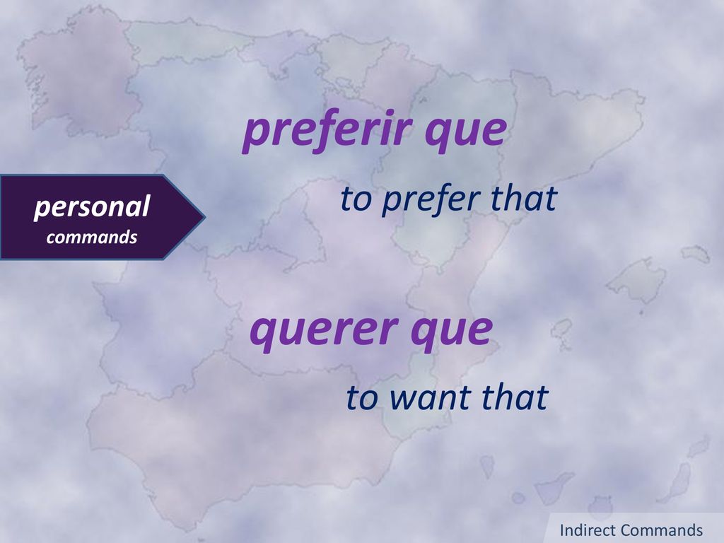 preferir que querer que Personal Commands to prefer that to want that