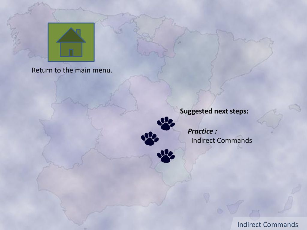 Next Steps Return to the main menu. Suggested next steps: