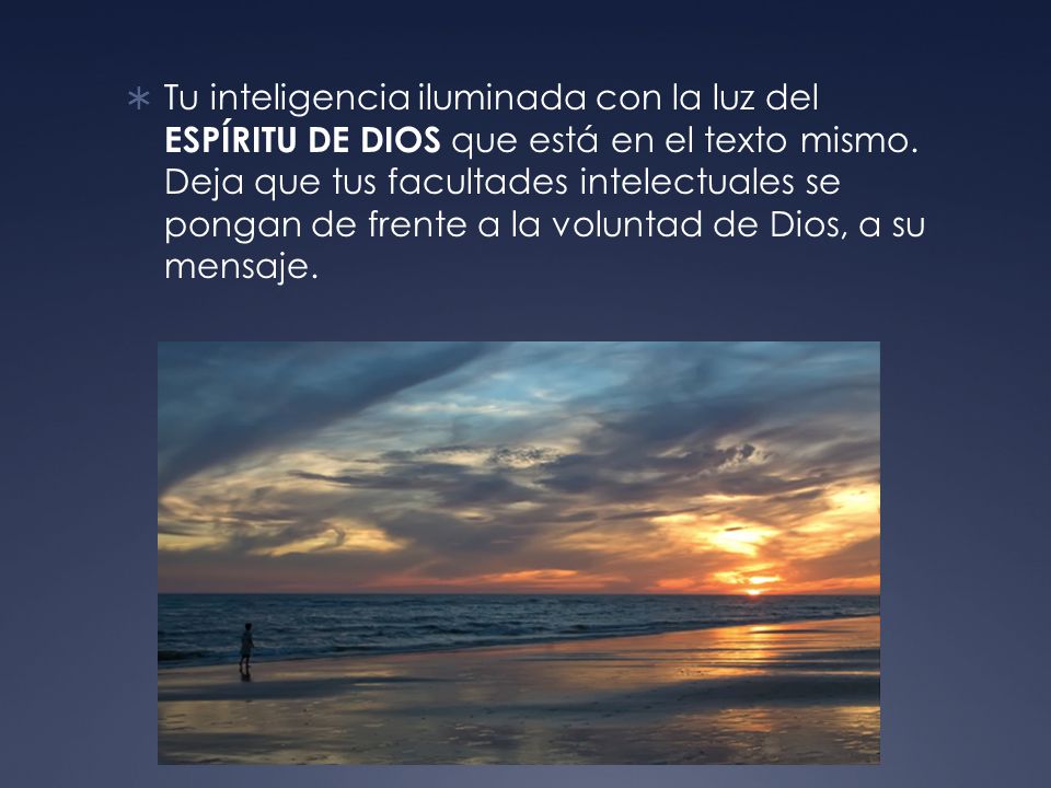 Tu inteligencia iluminada con la luz del ESPÍRITU DE DIOS que está en el texto mismo.