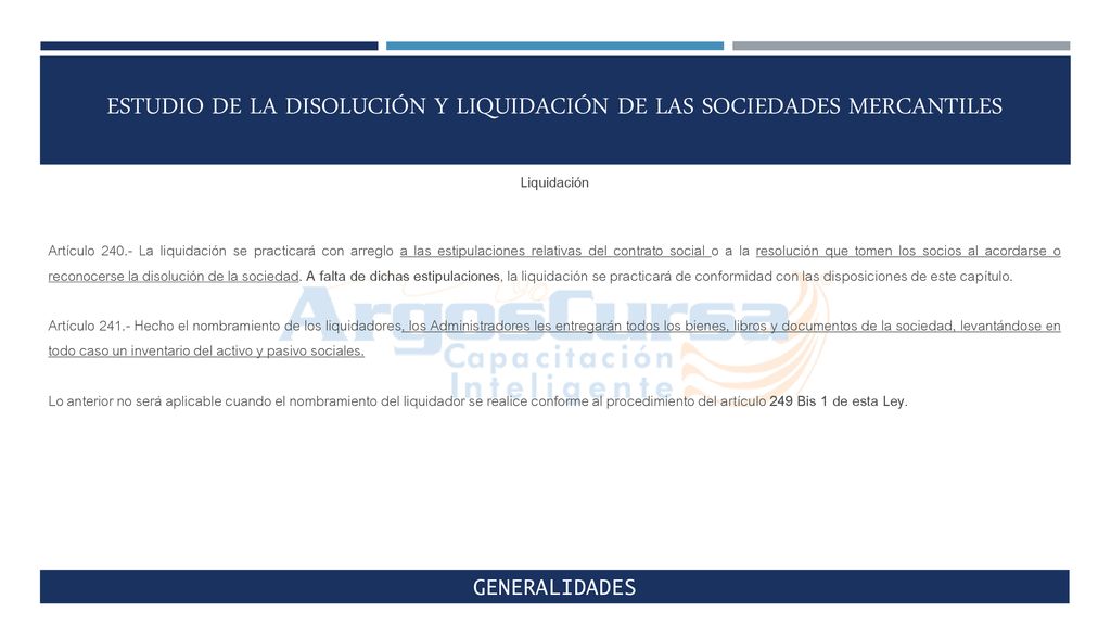 Estudio de la Disolución y Liquidación de las Sociedades Mercantiles