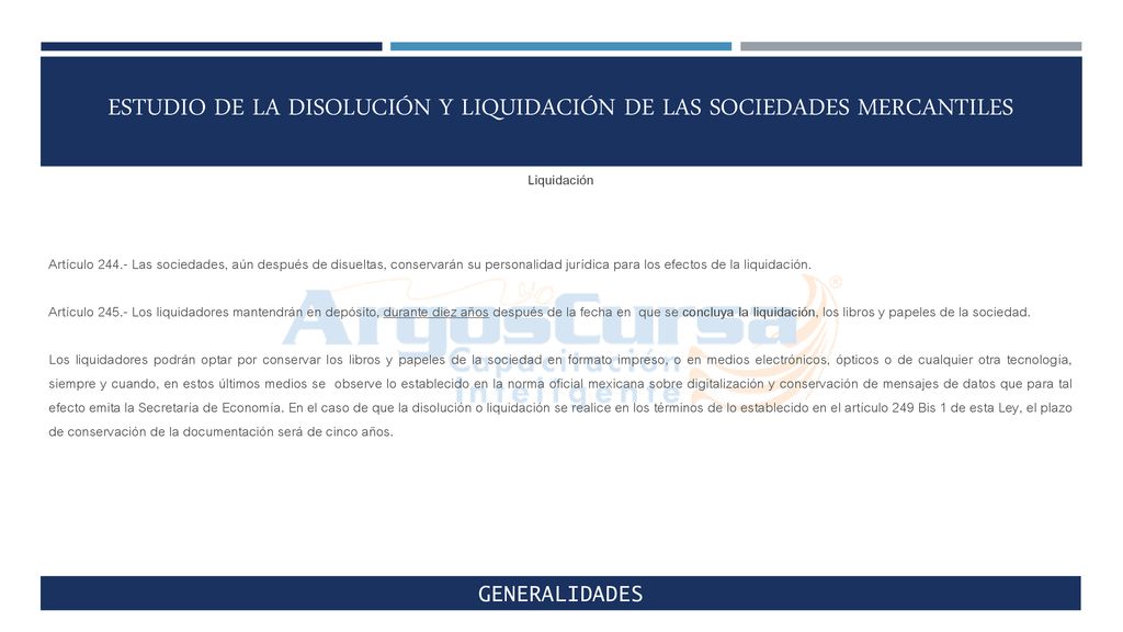 Estudio de la Disolución y Liquidación de las Sociedades Mercantiles