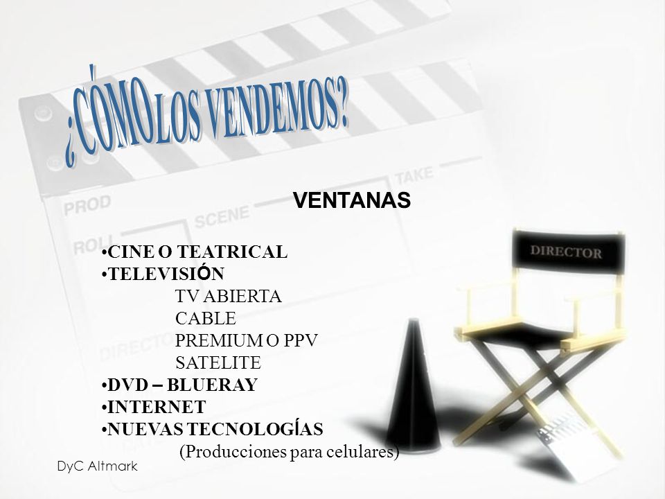 CÓMO ¿ LOS VENDEMOS VENTANAS CINE O TEATRICAL TELEVISIÓN TV ABIERTA
