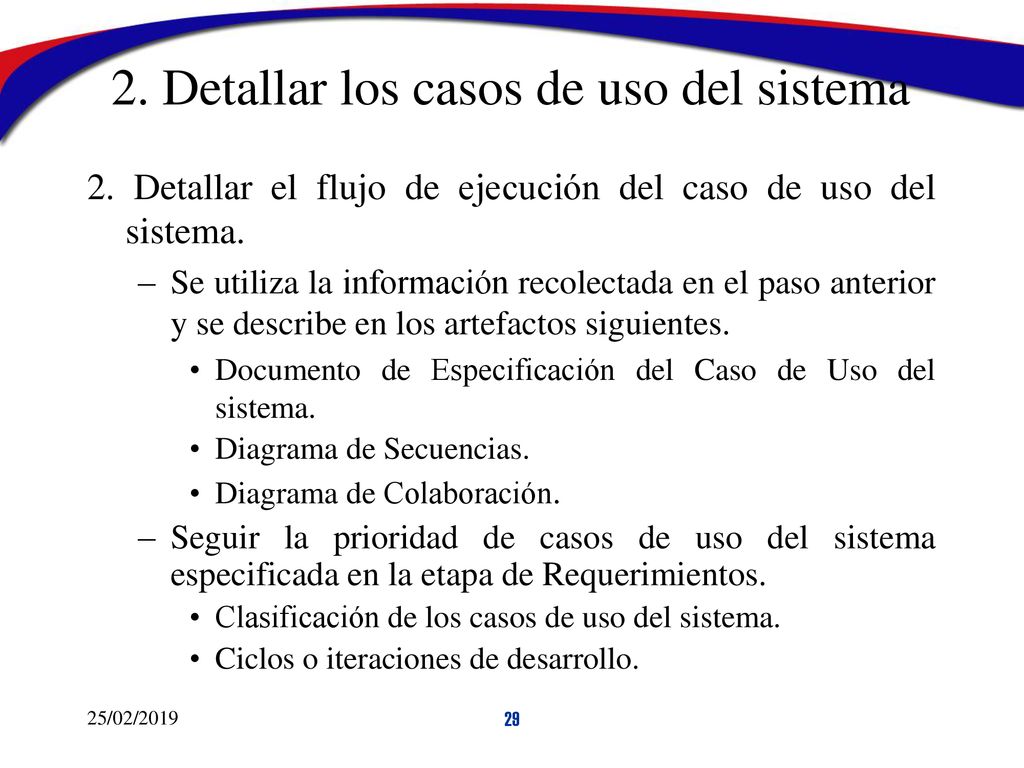 2. Detallar los casos de uso del sistema