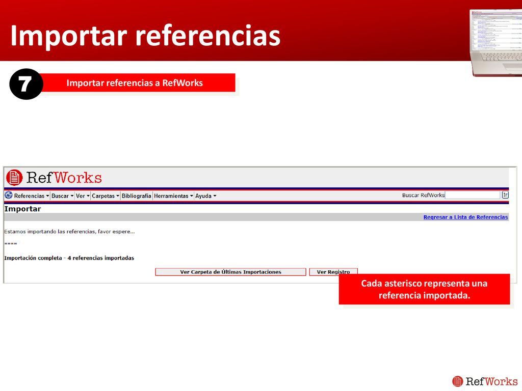 Importar referencias 7 Importar referencias a RefWorks