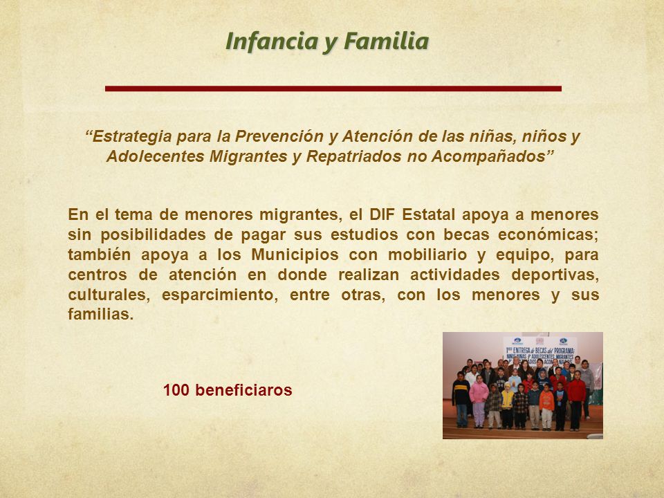 Infancia y Familia Estrategia para la Prevención y Atención de las niñas, niños y Adolecentes Migrantes y Repatriados no Acompañados