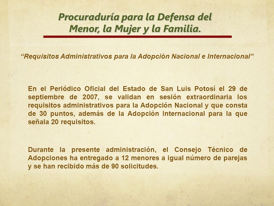 Procuraduría para la Defensa del Menor, la Mujer y la Familia.