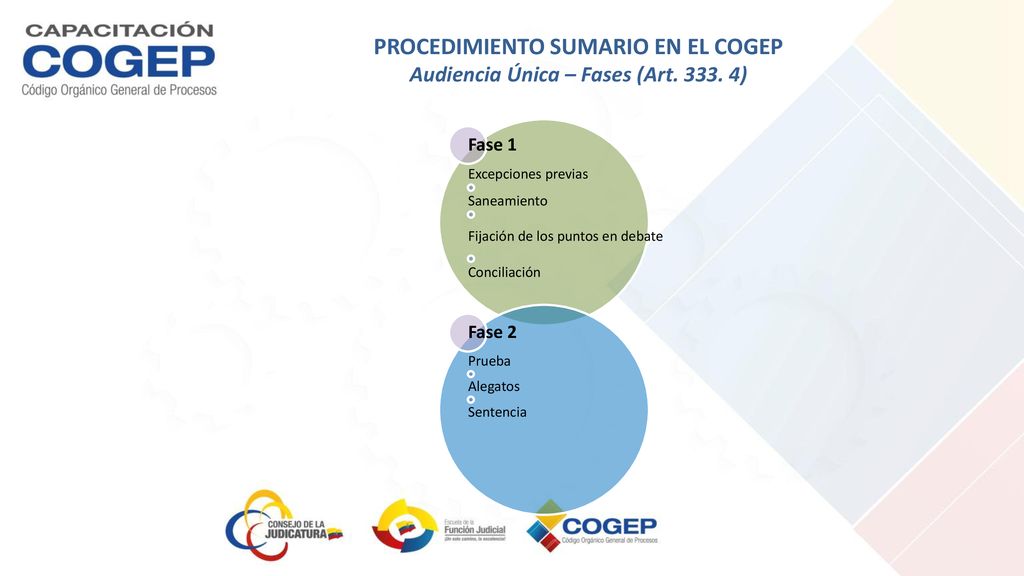 PROCEDIMIENTO SUMARIO EN EL COGEP Audiencia Única – Fases (Art )